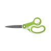 Westcott CarboTitanium Bonded Scissors, 8" Long, 3.25" Cut Length, White/Green Bent Handle 17444